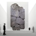 Restored stele at exhibition in Turin, Italy